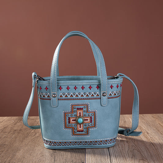 Montana West Concho Collection Small Tote/Crossbody