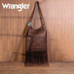 Wrangler Turquoise Stone Concho Fringe Hobo - Cowgirl Wear