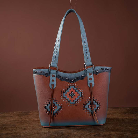 Montana West Cut-out Aztec Collection Concealed Carry Tote with Matching Wallet
