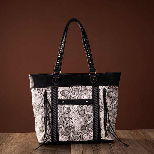 Montana West Snake Print Concealed Carry Wide Tote