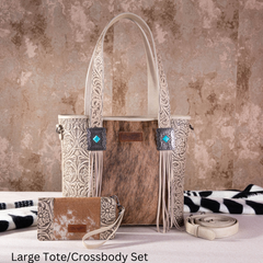 2024 New Wrangler Hair-On Cowhide Tote/Crossbody Bag Collection - Cowgirl Wear