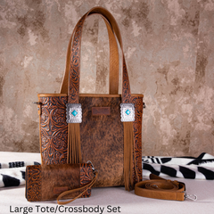 2024 New Wrangler Hair-On Cowhide Tote/Crossbody Bag Collection - Cowgirl Wear