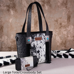 2024 New Wrangler Hair-On Cowhide Tote/Crossbody Bag Collection - Cowgirl Wear