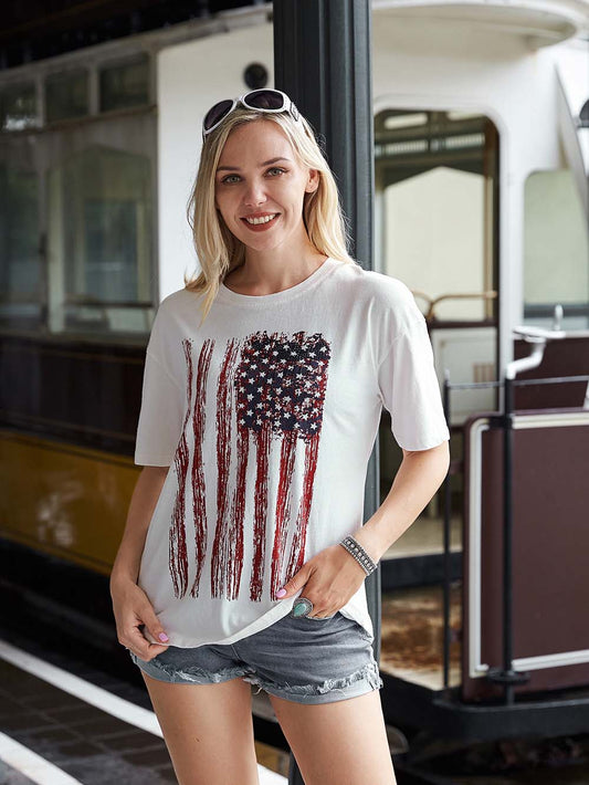 American Pride With Rhinestones Women's Short Sleeve T-Shirt