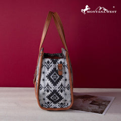 2024 New Montana West Allover Aztec Distressed Tote/Crossbody Canvas Bag