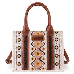 Wrangler Southwestern Print Small Canvas Tote/Crossbody - Coffee