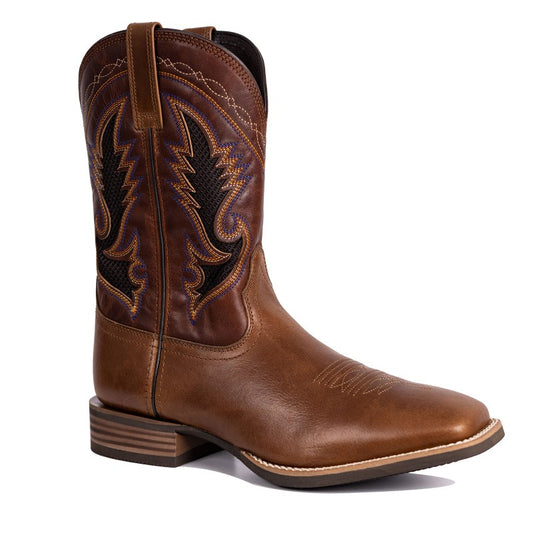Men's Embroidered Square Toe Vintage Western Boots