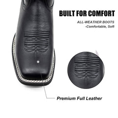 Women's Embroidered Wide Toe Western Boots