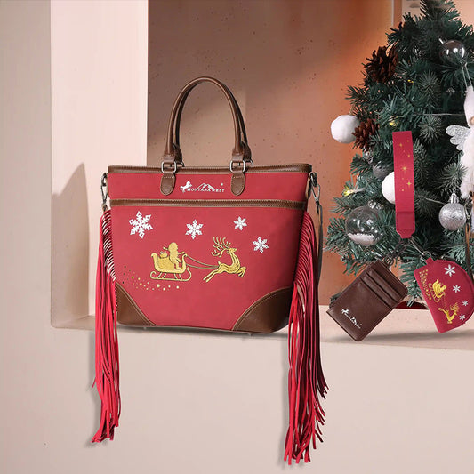 Montana West Western Cheer Tote – Santa's Sleigh Edition(Gift Wrapped)