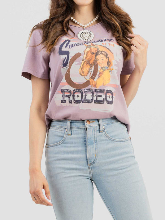 Women's Mineral Wash "Sweetheart of the Rodeo" Graphic Short Sleeve Tee
