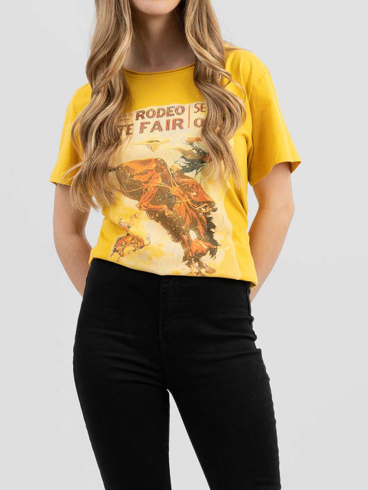 Women's Mineral Wash "Rodeo State Fair" Graphic Short Sleeve Tee