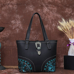 Trinity Ranch Hair-On Cowhide Buckle Collection Concealed Carry Tote