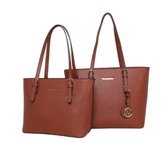 Montana West Concealed Carry Twin Set Basic Tote Brown