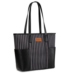 LEE Stripe Shoulder Denim Canvas Tote Bag