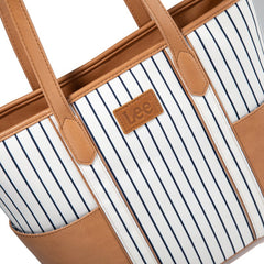 LEE Stripe Shoulder Denim Canvas Tote Bag