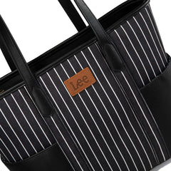 LEE Stripe Shoulder Denim Canvas Tote Bag