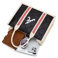 MLB Atlanta Braves Leather Stitched Crossbody Bag-Black