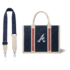 MLB Atlanta Braves Leather Stitched Crossbody Bag-Blue