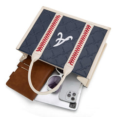 MLB Atlanta Braves Leather Stitched Crossbody Bag-Blue