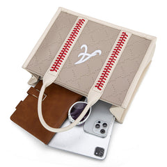 MLB Atlanta Braves Leather Stitched Crossbody Bag-Camel