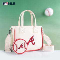 MLB Atlanta Braves Team Tote/Crossbody with Baseball Coin Pouch