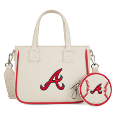 MLB Atlanta Braves Team Tote/Crossbody with Baseball Coin Pouch