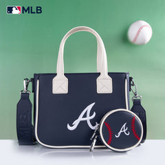 MLB Atlanta Braves Team Tote/Crossbody with Baseball Coin Pouch