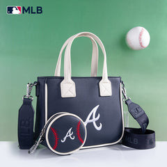 MLB Atlanta Braves Team Tote/Crossbody with Baseball Coin Pouch