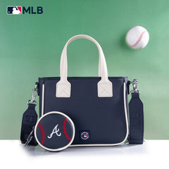 MLB Atlanta Braves Team Tote/Crossbody with Baseball Coin Pouch