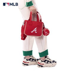 MLB Atlanta Braves Team Tote/Crossbody with Baseball Coin Pouch