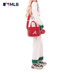 MLB Atlanta Braves Team Tote/Crossbody with Baseball Coin Pouch