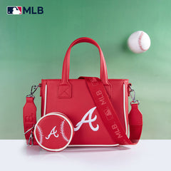 MLB Atlanta Braves Team Tote/Crossbody with Baseball Coin Pouch