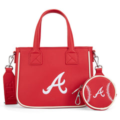 MLB Atlanta Braves Team Tote/Crossbody with Baseball Coin Pouch