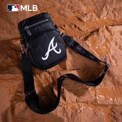 MLB Atlanta Braves Crossbody Bag-Black