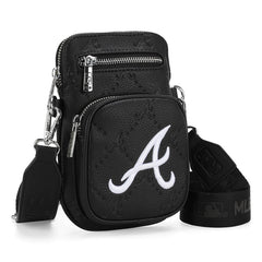 MLB Atlanta Braves Crossbody Bag-Black