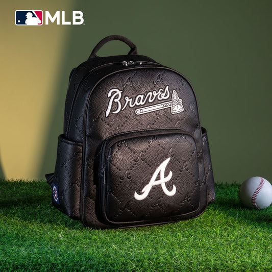 MLB Atlanta Braves Sports Baseball Backpack-Black