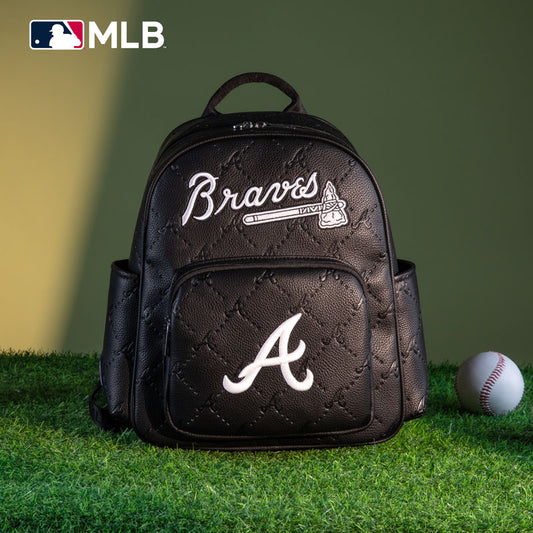 MLB Atlanta Braves Sports Baseball Backpack-Black