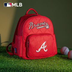 MLB Atlanta Braves Sports Baseball Backpack-Red