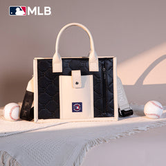 MLB Boston Red Sox Leather Stitched Crossbody Bag-Black