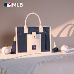 MLB Boston Red Sox Leather Stitched Crossbody Bag-Blue