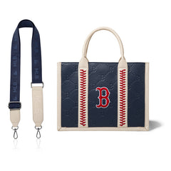 MLB Boston Red Sox Leather Stitched Crossbody Bag-Blue