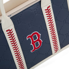 MLB Boston Red Sox Leather Stitched Crossbody Bag-Blue