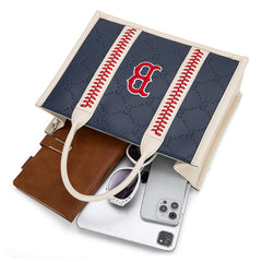 MLB Boston Red Sox Leather Stitched Crossbody Bag-Blue