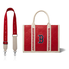 MLB Boston Red Sox Leather Stitched Crossbody Bag-Red