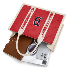 MLB Boston Red Sox Leather Stitched Crossbody Bag-Red