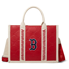 MLB Boston Red Sox Leather Stitched Crossbody Bag-Red