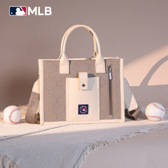 MLB Boston Red Sox Leather Stitched Crossbody Bag-Camel