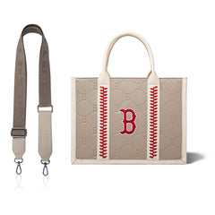 MLB Boston Red Sox Leather Stitched Crossbody Bag-Camel