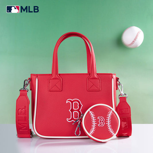 MLB Boston Red Sox Team Tote/Crossbody with Baseball Coin Pouch