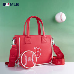 MLB Boston Red Sox Team Tote/Crossbody with Baseball Coin Pouch